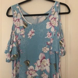 Knee length cold shoulder dress